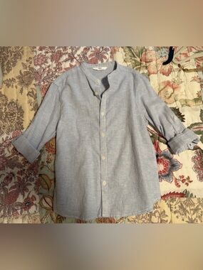 Boys' Light Blue Button-Down Shirt - Classic Stripe